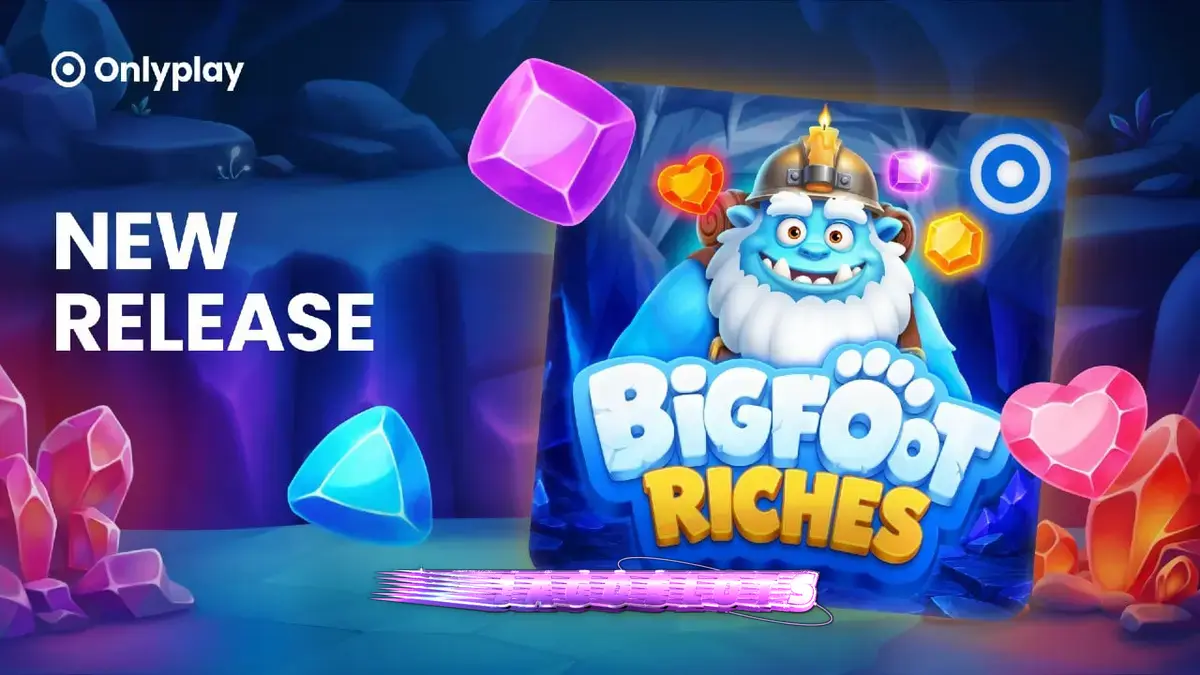Pemandangan hutan musim dingin dalam permainan slot Bigfoot Riches