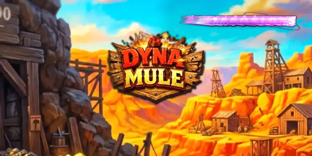 Tampilan visual slot Dyna Mule dengan tema pertambangan dan simbol mekanis.